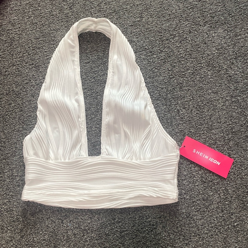 White halter top